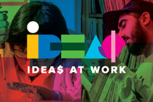 "IDEAS AT WORK" with UC Davis employees in lab and library